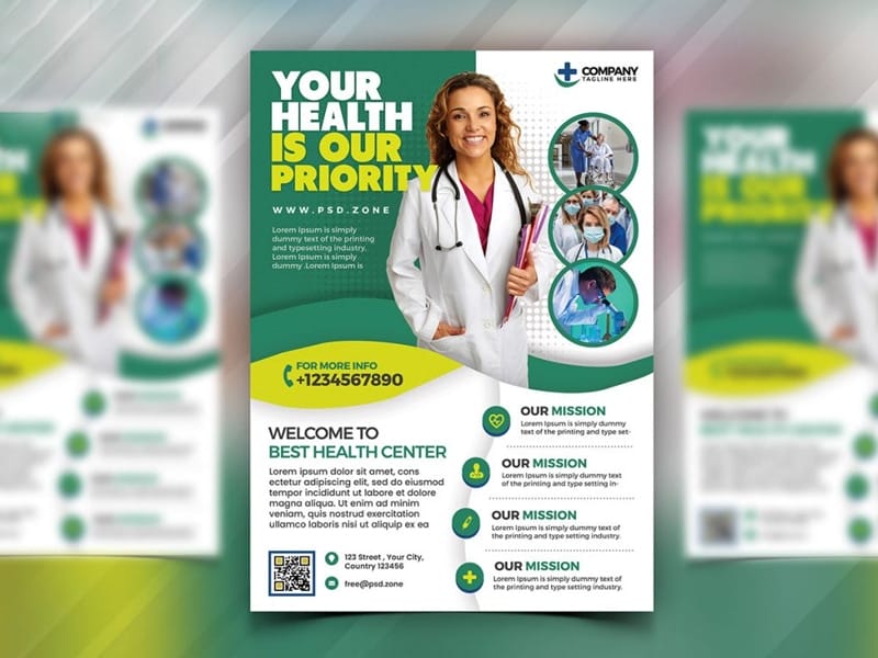 Best Free Flyer Templates 246 Medical Care and Hospital Flyer PSD