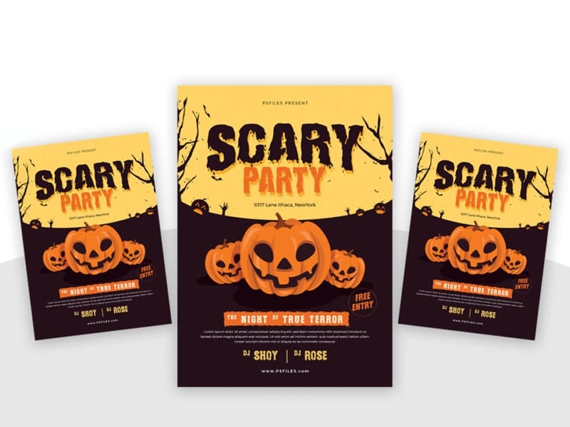 Best Free Flyer Templates 222 Minimal Halloween Scary Party Flyer