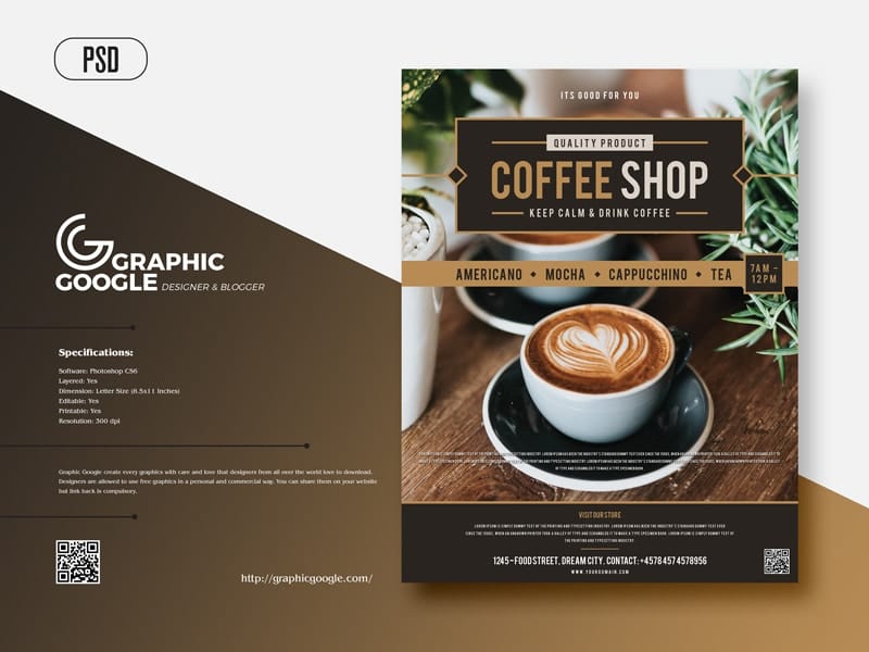 Modern Coffee Flyer Template PSD