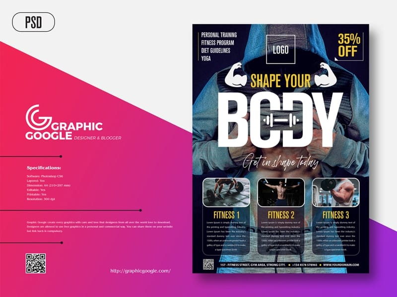 Best Free Flyer Templates 159 Modern Fitness Flyer Template PSD