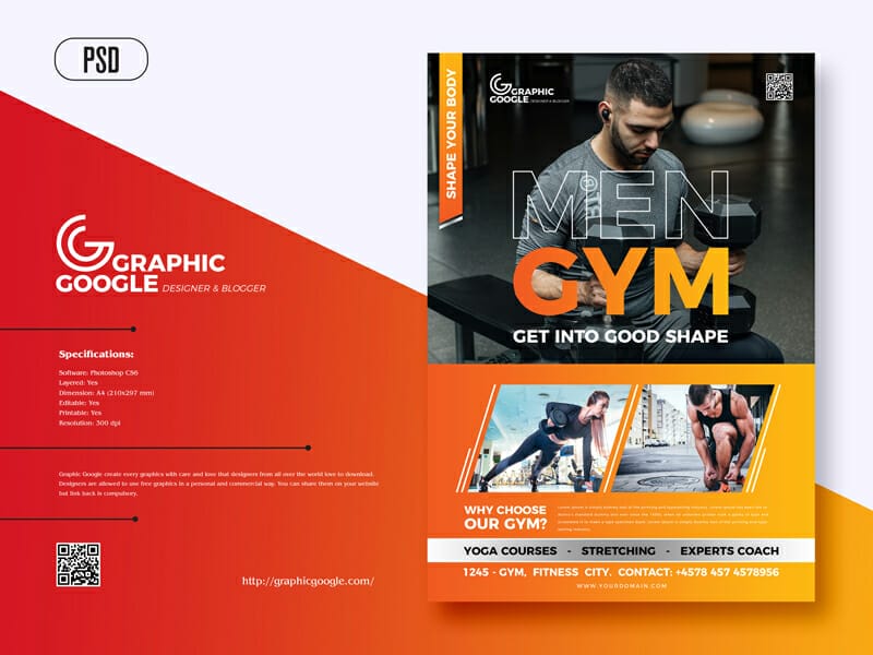 Modern Gym Fitness Flyer Template