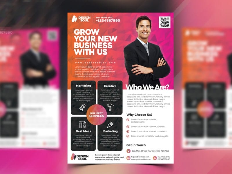 Best Free Flyer Templates 132 Multipurpose Corporate Flyer Design PSD