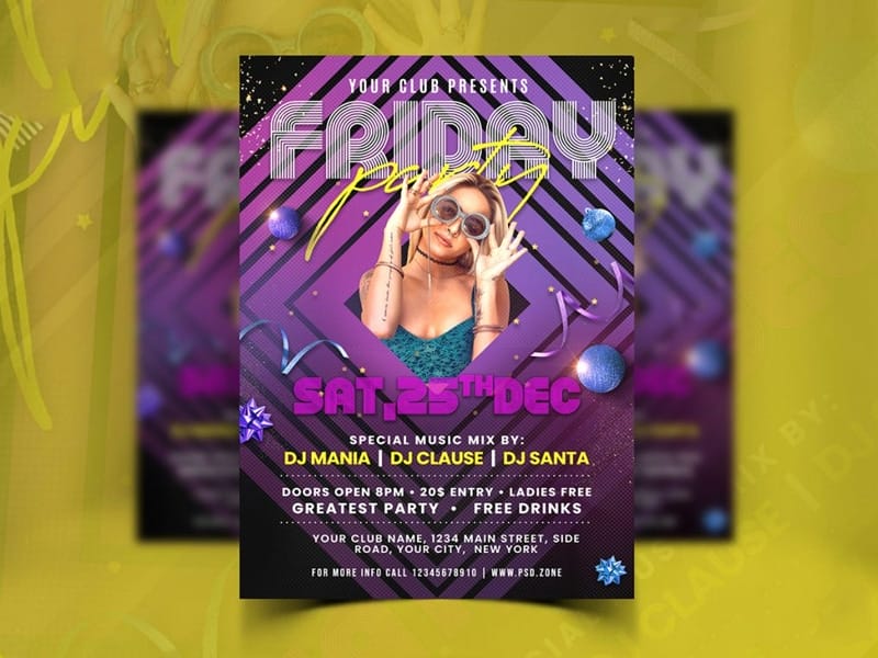 Best Free Flyer Templates 231 Music Club Friday Night Party Flyer PSD