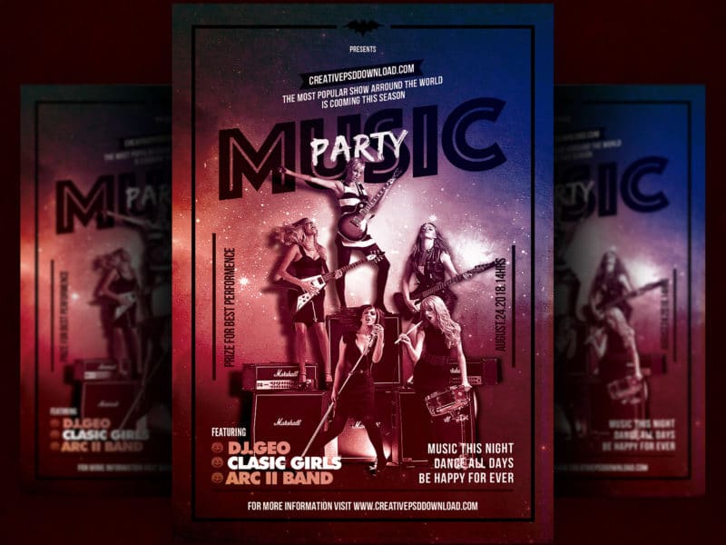 Best Free Flyer Templates 276 Music Party Flyer Template PSD