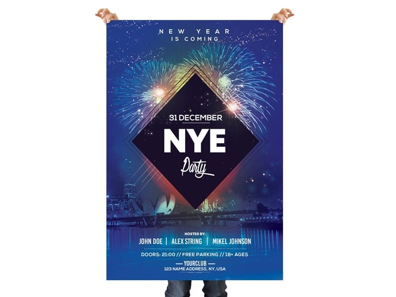 NYE Party Flyer Template PSD