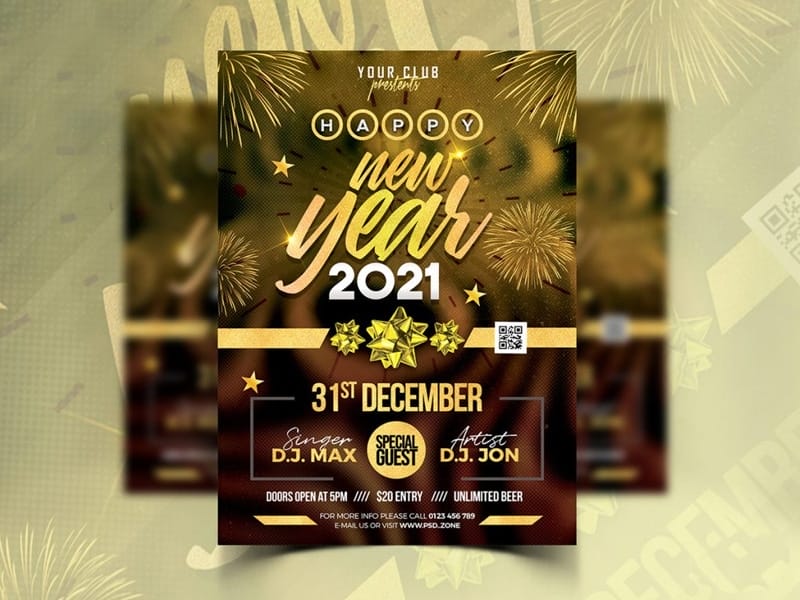 Best Free Flyer Templates 206 New Year 2021 Party Flyer