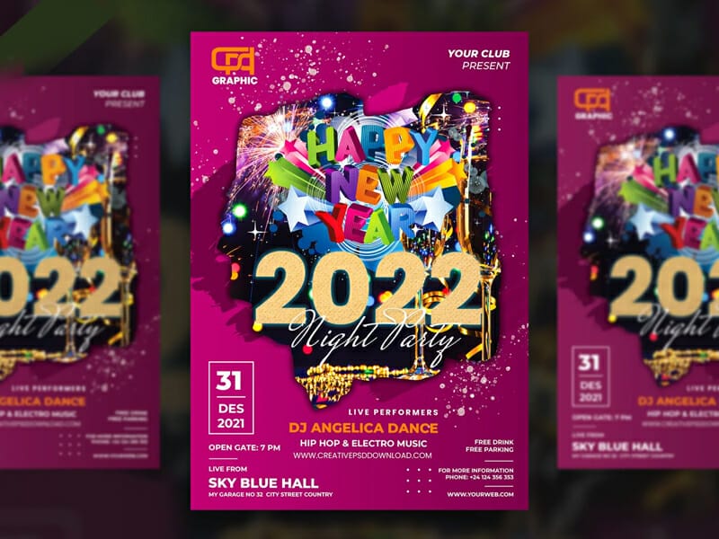 New Year 2022 Flyer Template