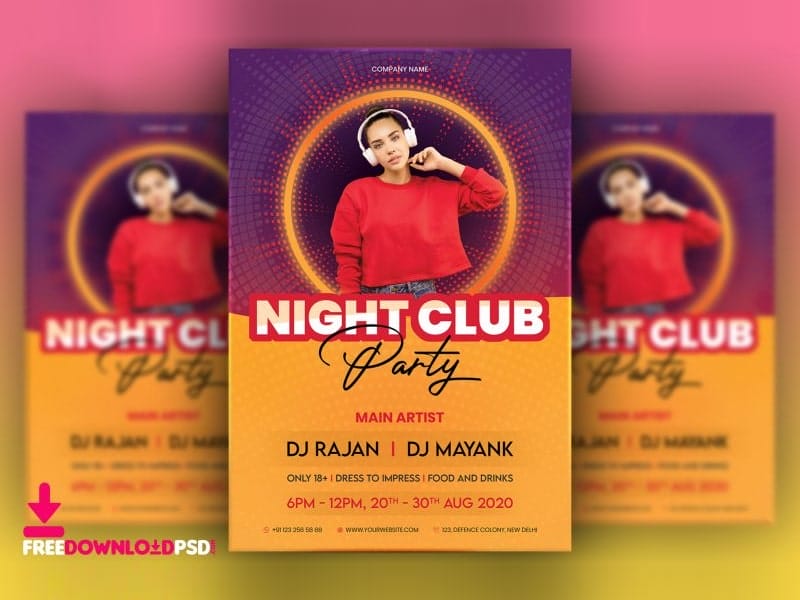 Best Free Flyer Templates 233 Night Club Party Flyer PSD
