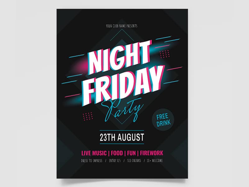 Best Free Flyer Templates 382 Night Friday Flyer Templates