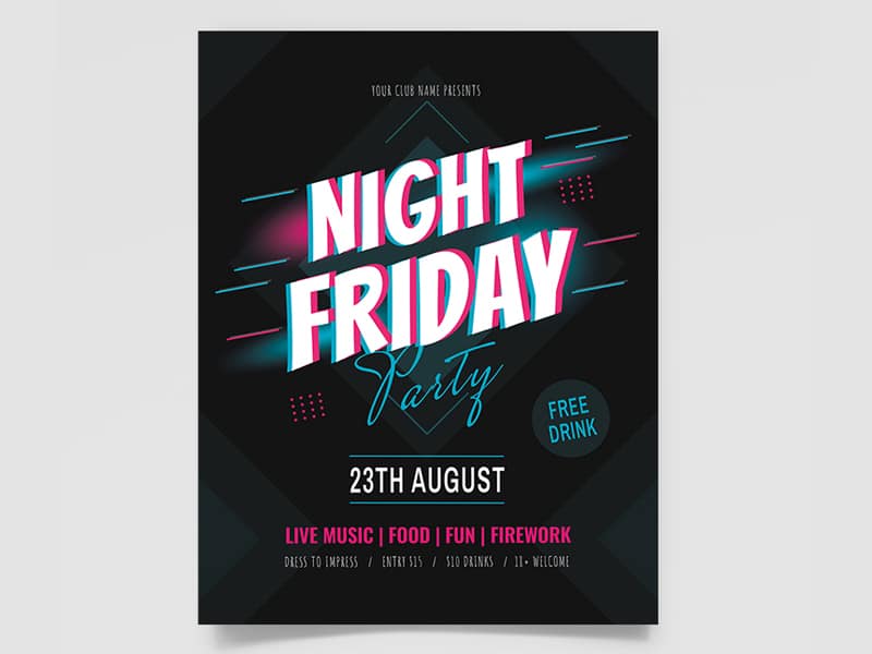 Night Friday Flyer Templates