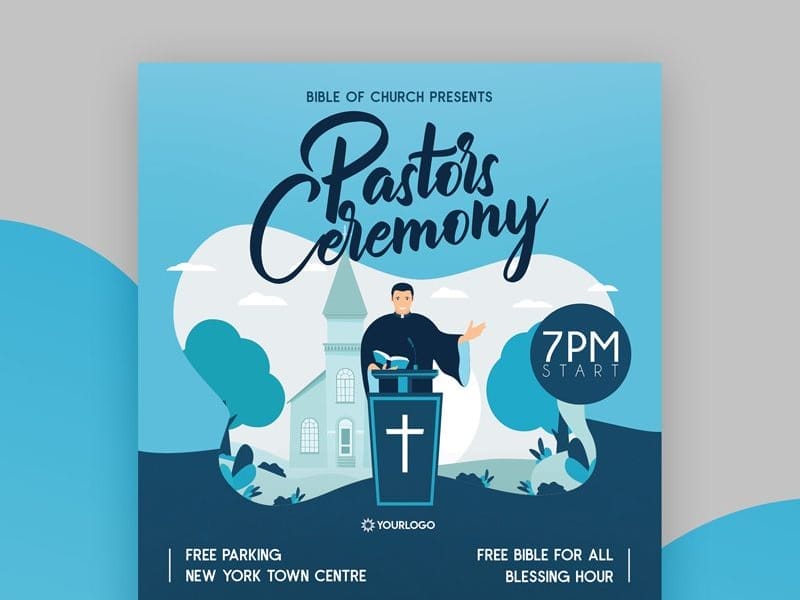 Pastors Ceremony Flyer Template