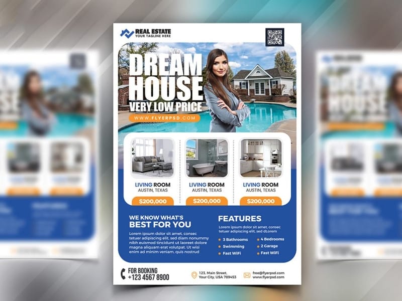 Best Free Flyer Templates 128 Real Estate Business Flyer PSD