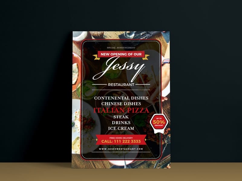 Restaurant Flyer Poster Design Template