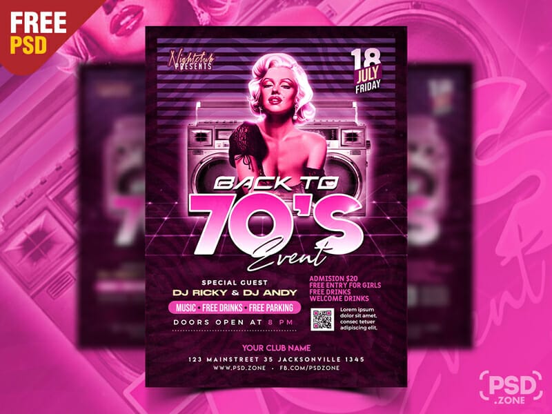 Retro Theme Event Party Flyer