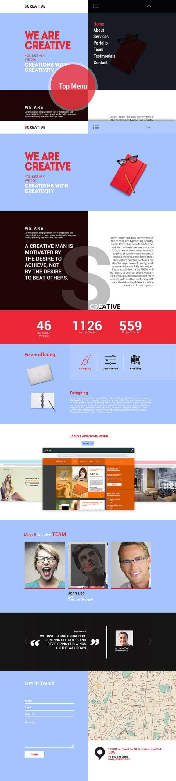 Latest Free Web Elements From February 2015 13 SCreative – Modern Creative Template PSD