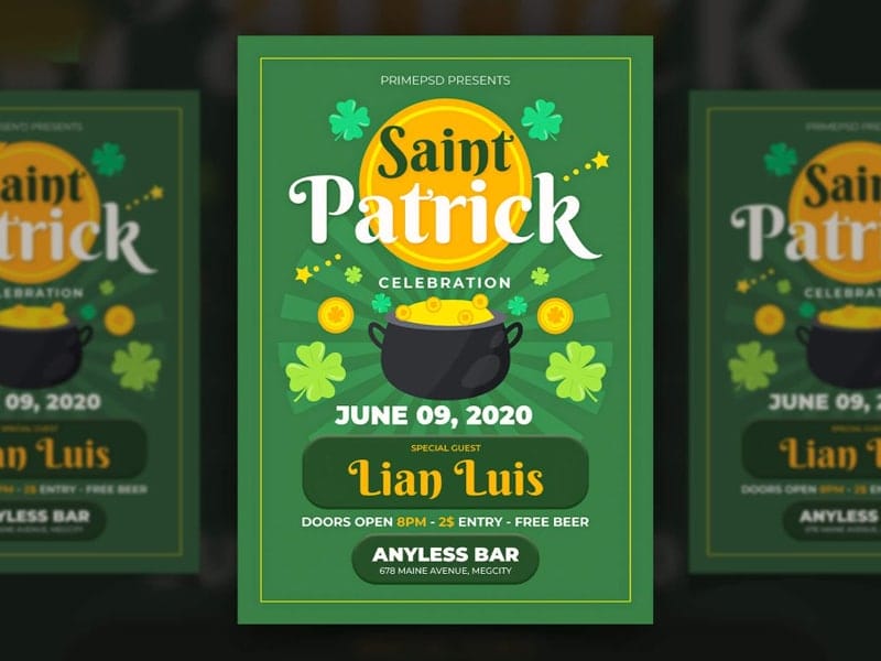 Saint Patrick Party Flyer PSD
