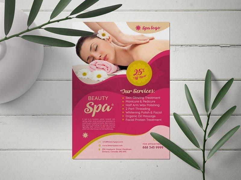 Spa Flyer Design Template PSD