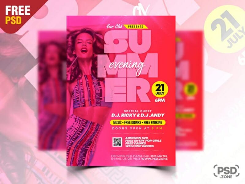 Best Free Flyer Templates 474 Summer Evening Party Flyer