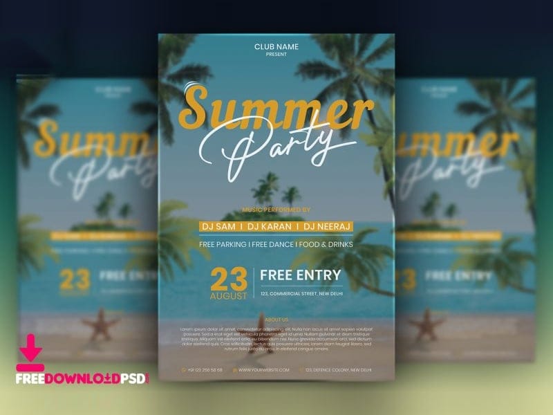 Best Free Flyer Templates 243 Summer Party Flyer Design PSD