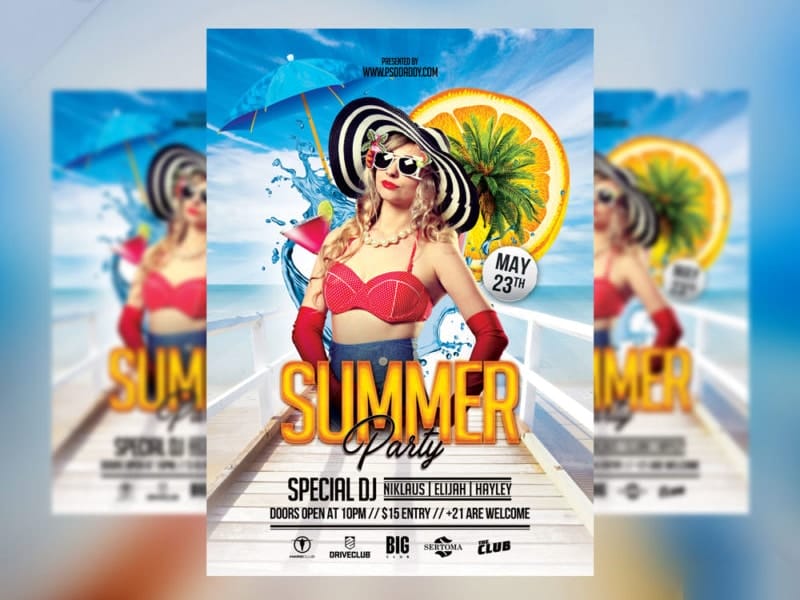 Summer Party Flyer PSD