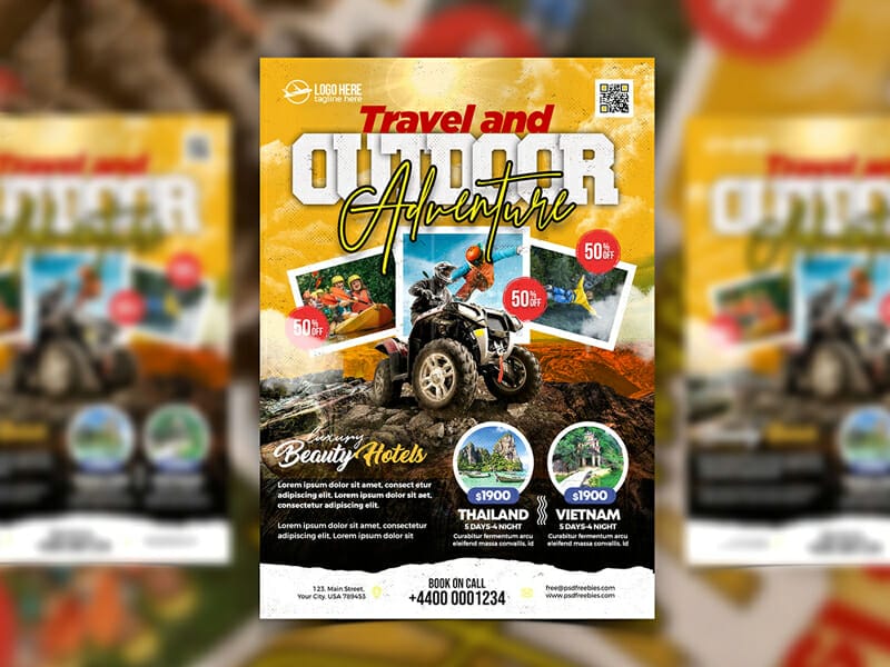 Best Free Flyer Templates 351 Tour and Outdoor Adventure Business Flyer