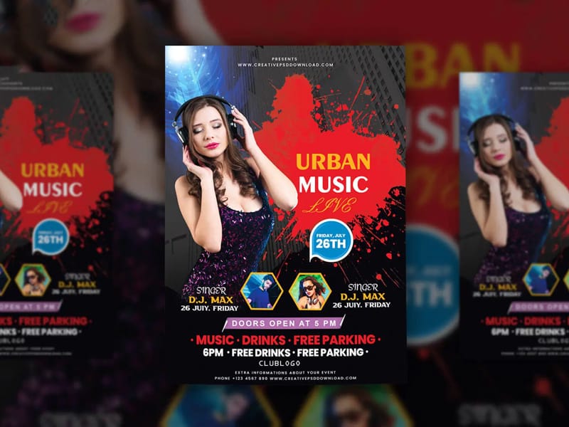 Best Free Flyer Templates 434 Urban Live Music Concert Poster Flyer