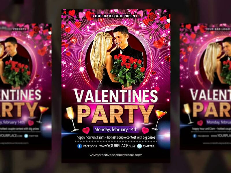 Valentine Party Flyer Templates