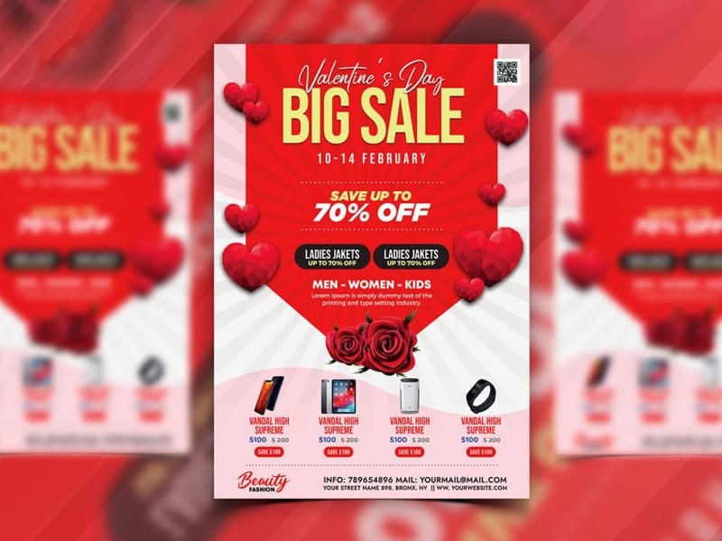 Best Free Flyer Templates 62 Valentines Day Sale Promotion Flyer Template