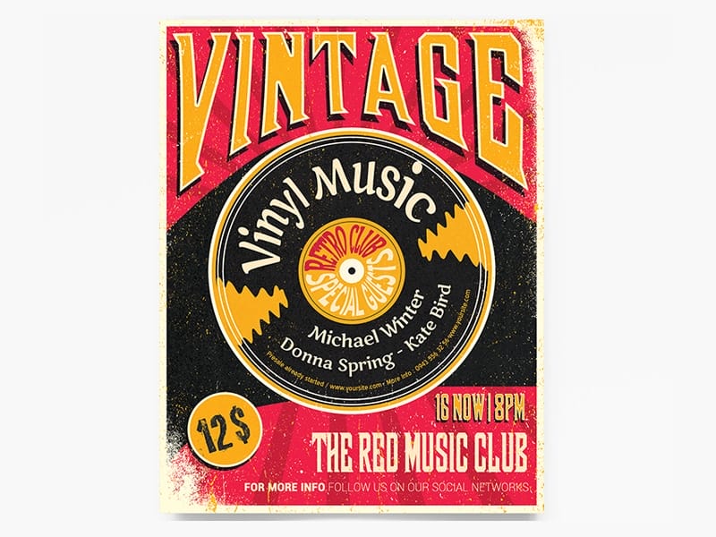 Best Free Flyer Templates 455 Vinyl Music Flyer Template PSD