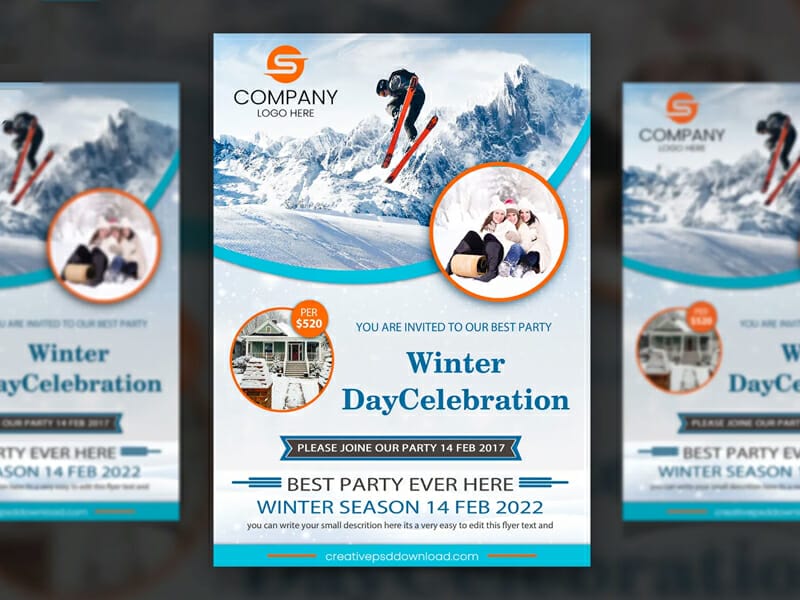 Best Free Flyer Templates 373 Winter Day Celebration Flyer
