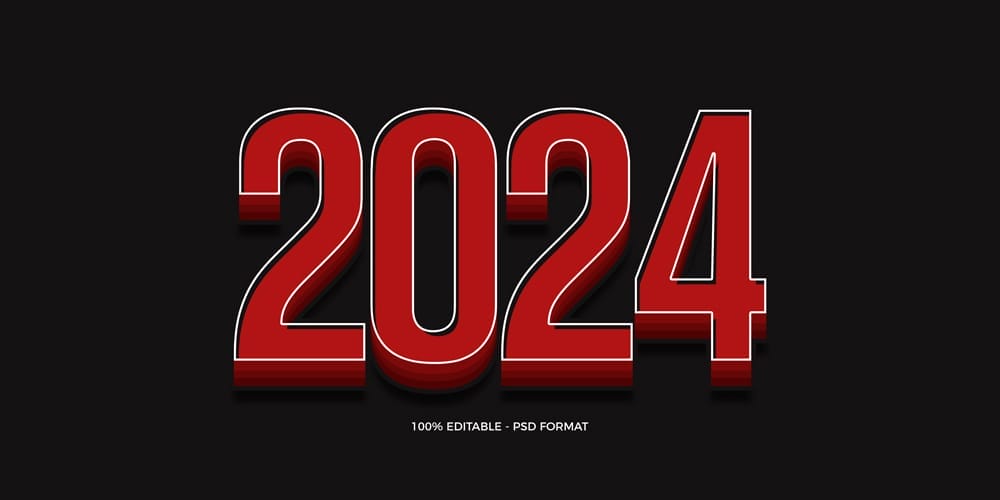 2024 Photoshop Text Effect PSD