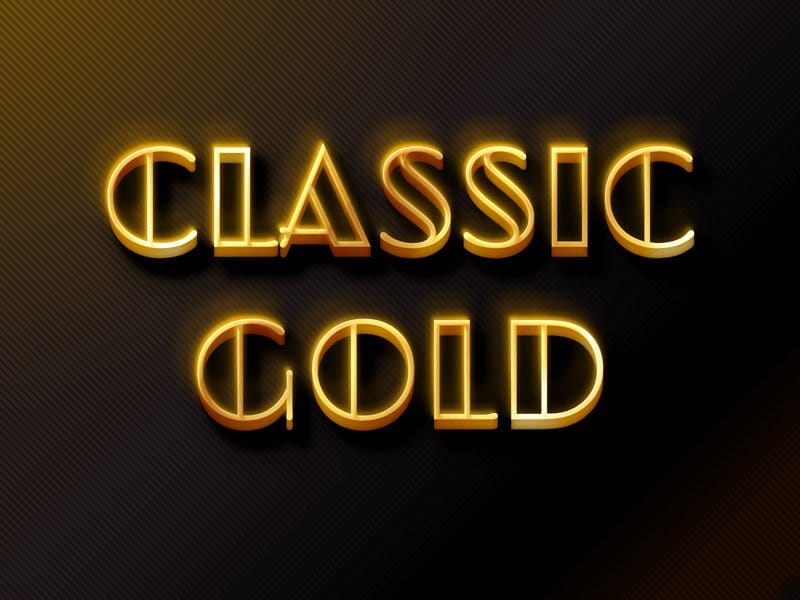 Latest Free Photoshop Text Styles & Effects 225 3D Classic Gold PSD