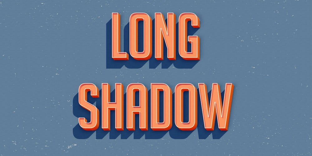 Latest Free Photoshop Text Styles & Effects 190 3D Long Shadow Text Effect PSD