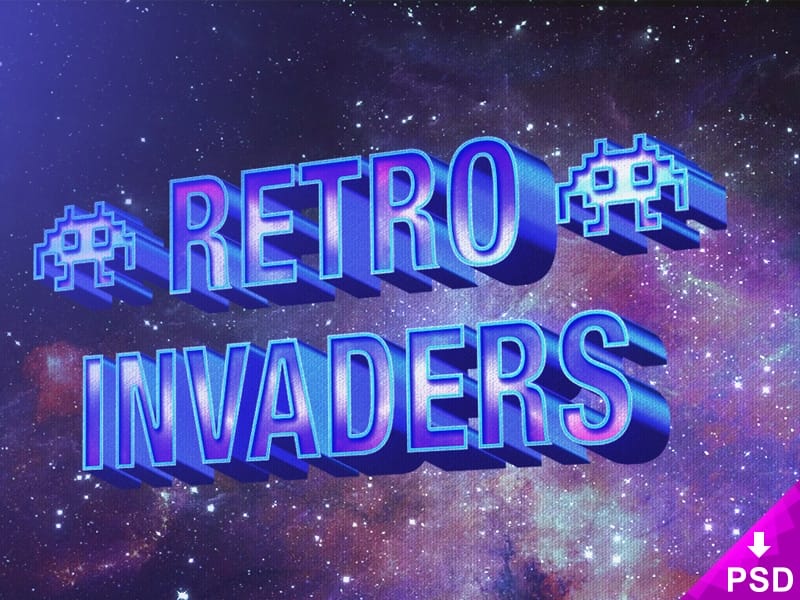 Latest Free Photoshop Text Styles & Effects 247 3D Retro Layer Text Style PSD
