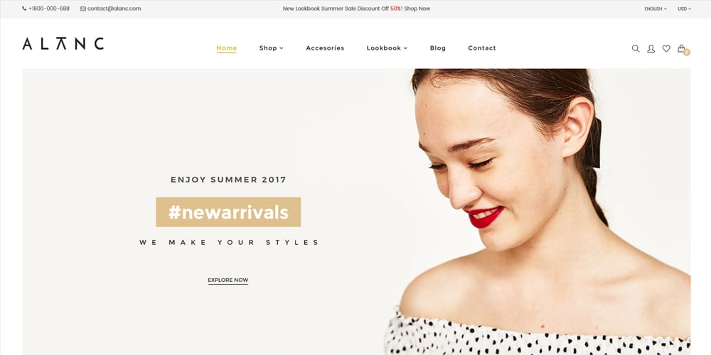 Best Free Web Templates 2023 62 ALANC eCommerce Theme PSD