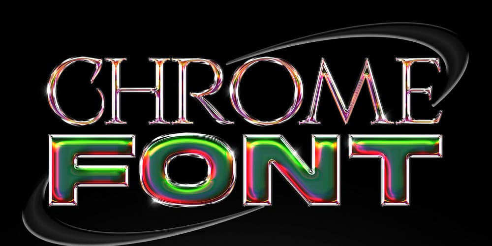 Abstract Chrome Text Effect