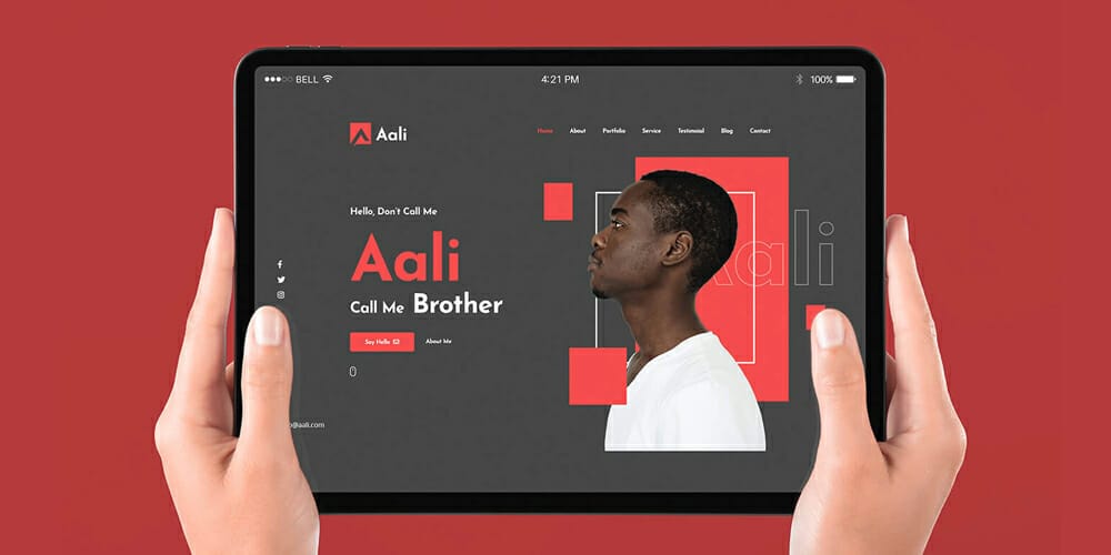 Best Free Web Templates 2023 13 Ali Personal Portfolio Template