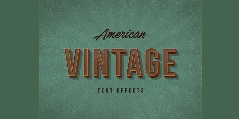 Latest Free Photoshop Text Styles & Effects 179 American Vintage Text Effects PSD