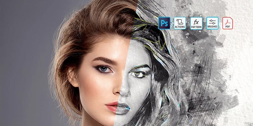 Latest Free Photoshop Actions 106 Artistic Mix Art Photo Effect