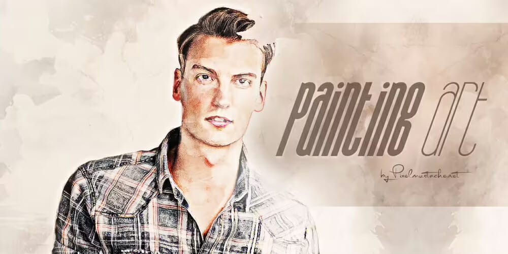 Latest Free Photoshop Actions 273 Artistic Paint Effect Template