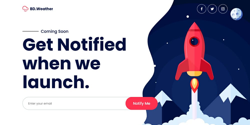 Best Free Web Templates 2023 265 BD Weather Coming Soon Responsive HTML Template