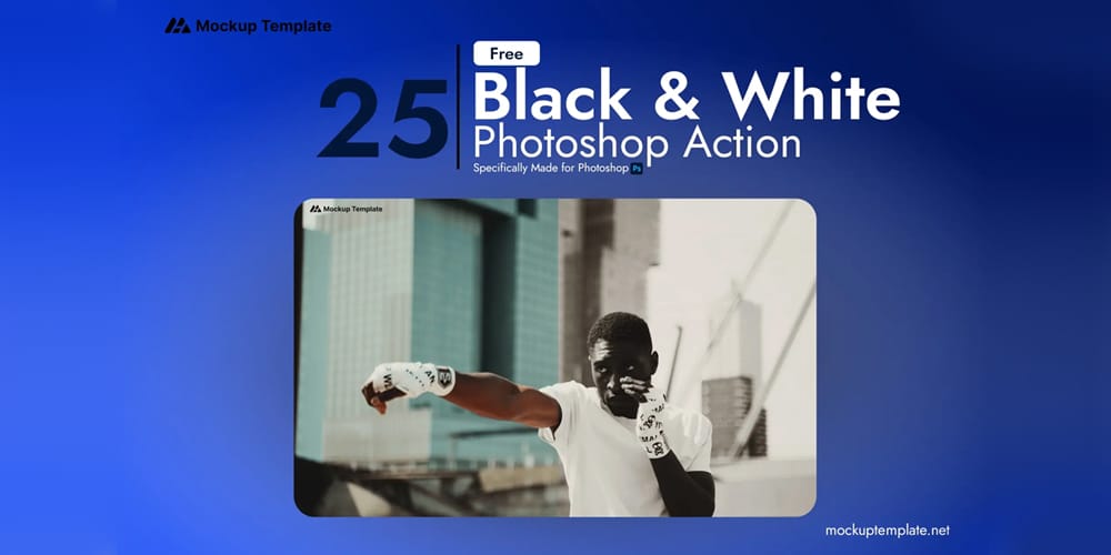 Latest Free Photoshop Actions 63 Black and White Actions Effects