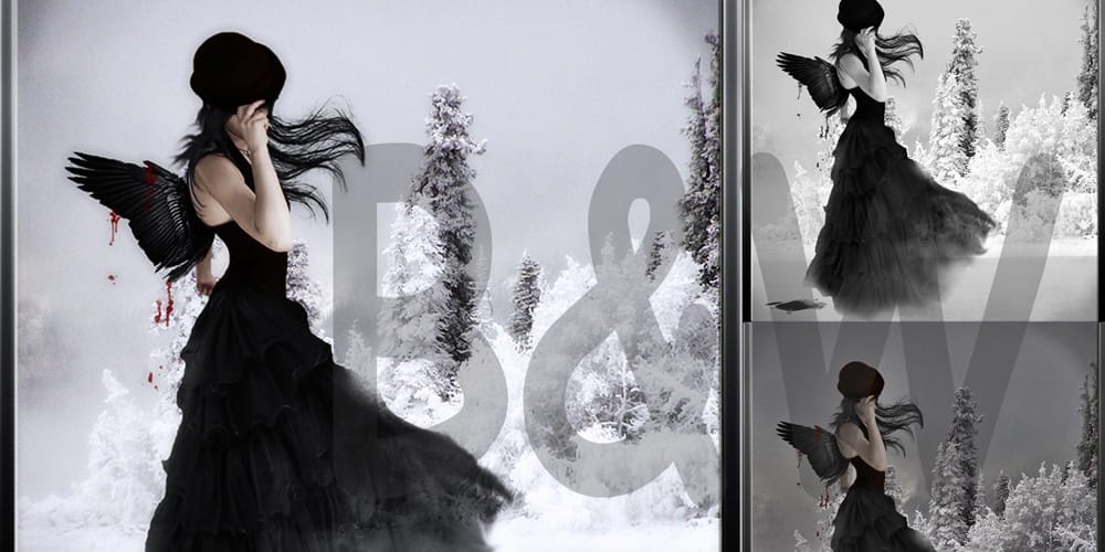 Latest Free Photoshop Actions 70 Black and White PS Actions