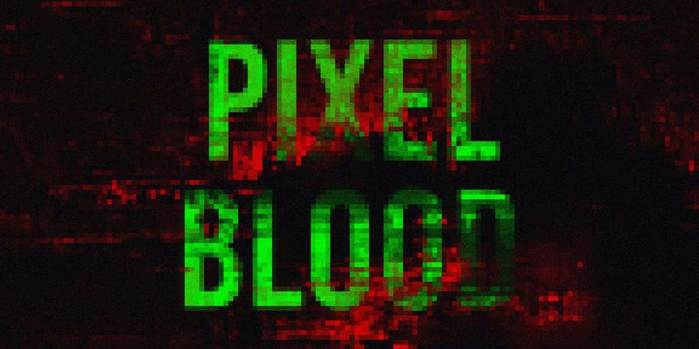 Latest Free Photoshop Text Styles & Effects 22 Bloody Pixel Text Effect PSD