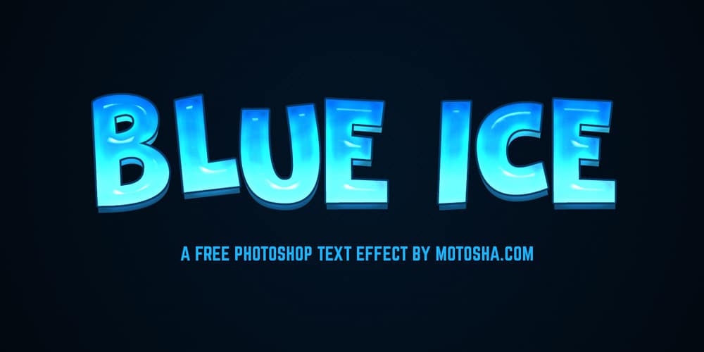 Latest Free Photoshop Text Styles & Effects 144 Blue Ice Text Effect PSD