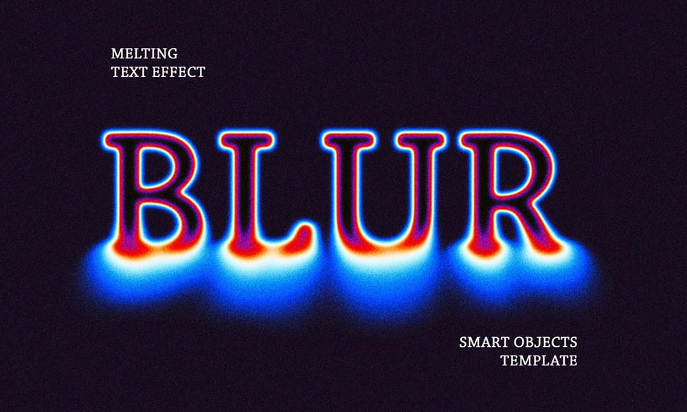 Latest Free Photoshop Text Styles & Effects 8 Blur Text Effect PSD