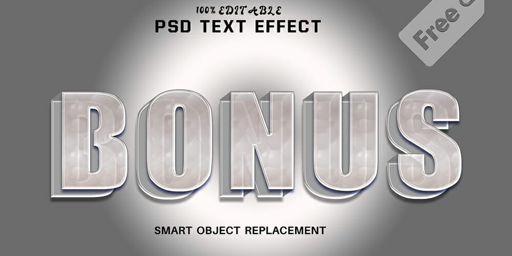 Latest Free Photoshop Text Styles & Effects 223 Bonus 3D Text Effect