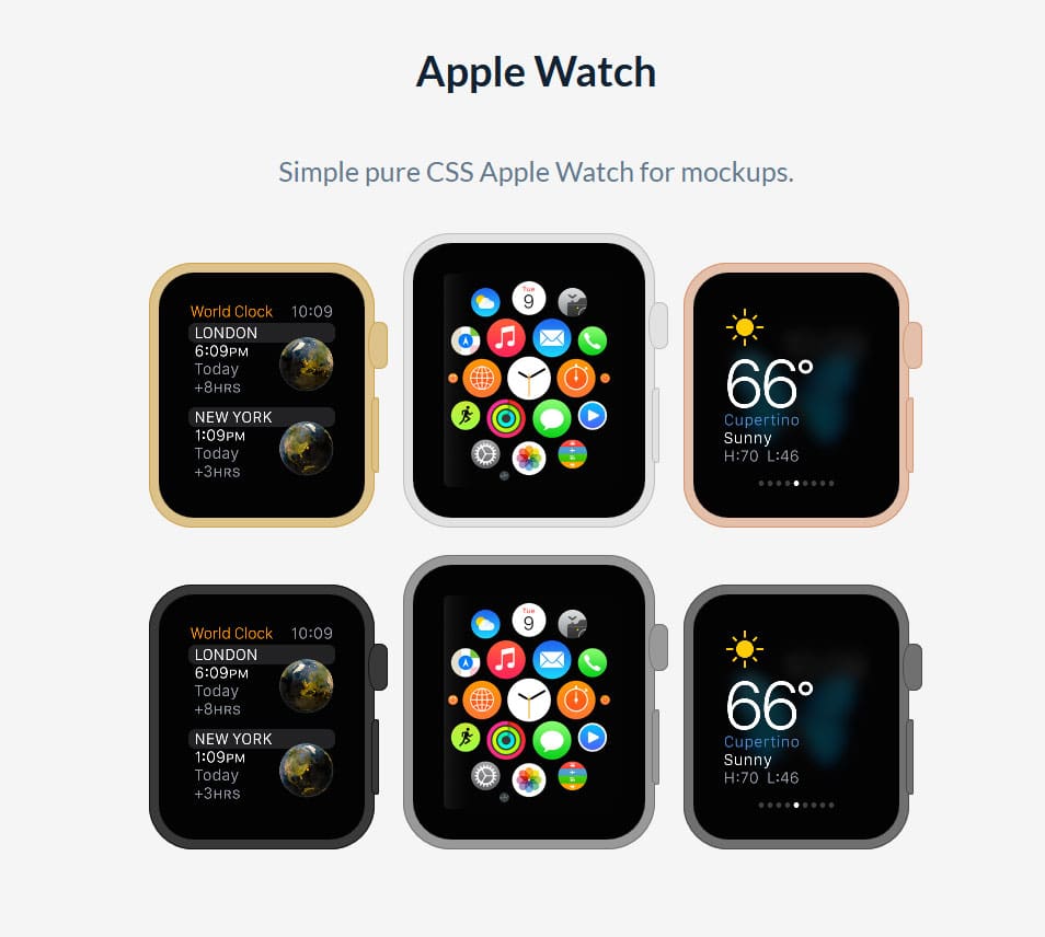 100+ Apple Watch Design Resources (Mockups, UI Kits, Templates, Icons, Tools) 85 CSS Apple Watch