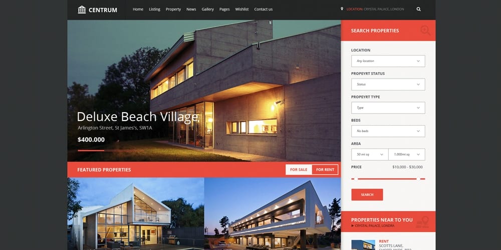 Best Free Web Templates 2023 371 Centrum Real Estate PSD Theme