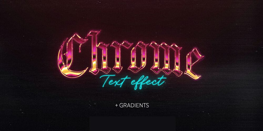 Latest Free Photoshop Text Styles & Effects 190 Chrome Text Effect